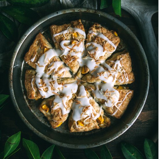 Vegan Mango Coconut Scones