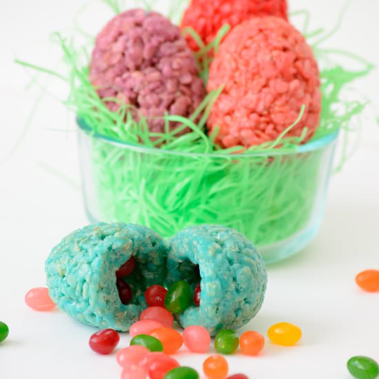 Colorful Rice Krispy Easter Eggs