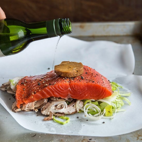 Salmon En Papillote w/ Miso Butter