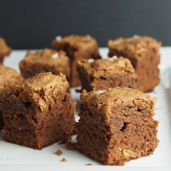 Salted peanut butter swirl brownies