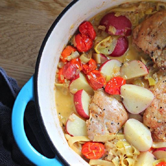 White Wine Braised Chicken Thighs