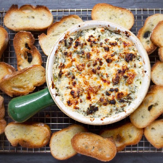 Warm Feta and Kale Dip