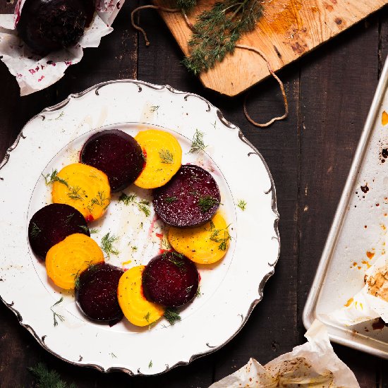 Honey dill roasted beets