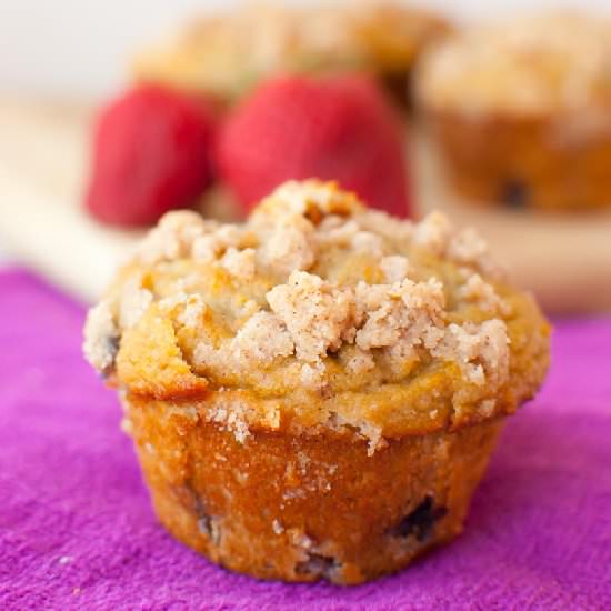 Double Berry Crumb Muffins