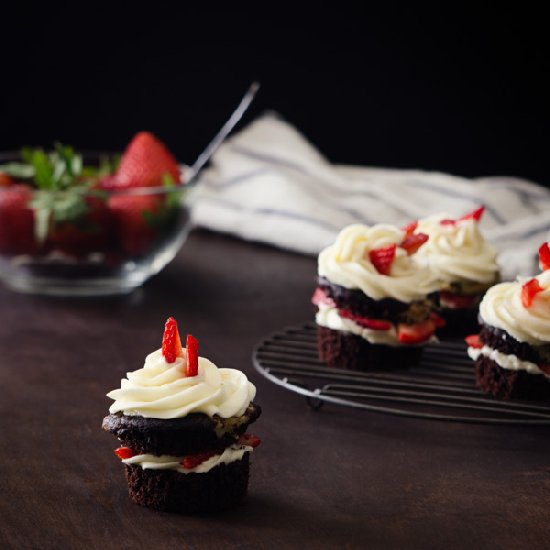 Chocolate Strawberry Cupcakes