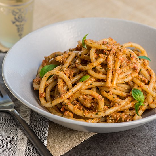 Bucatini with Pesto Trapanese