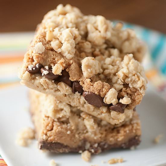 Carmel Peanut Butter Oatmeal Bars