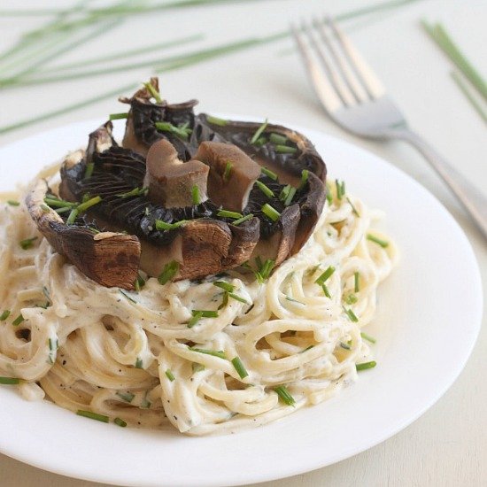 Creamy Spaghetti w/ Portobellos