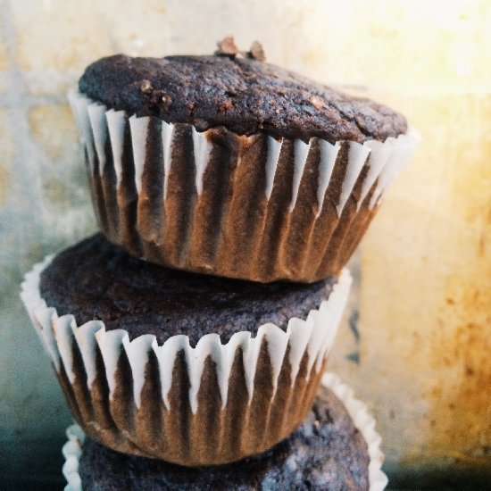 Dark Chocolate Flax Muffins