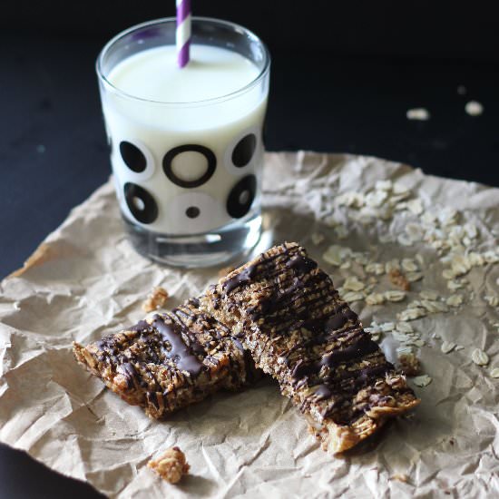 Banana Oat Bars with Dark Chocolate