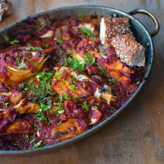 Fennel Roasted with Tomato Sauce