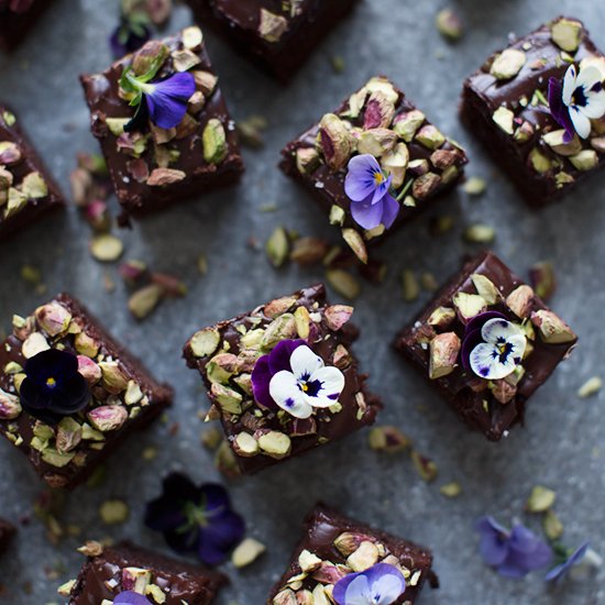 Brownies with Salted Fudge Frosting