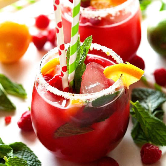 Raspberry Lemonade with Fresh Mint