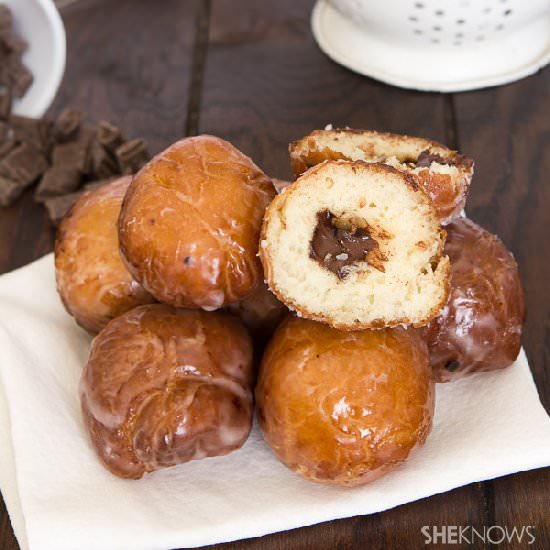 Chocolate-Stuffed Doughnut Holes