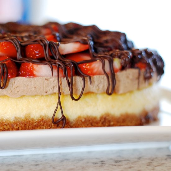 Strawberry Layered Cheesecake