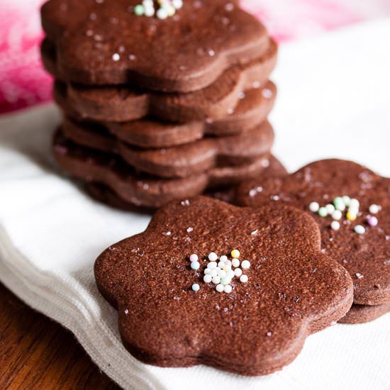 Chocolate cookie cutouts