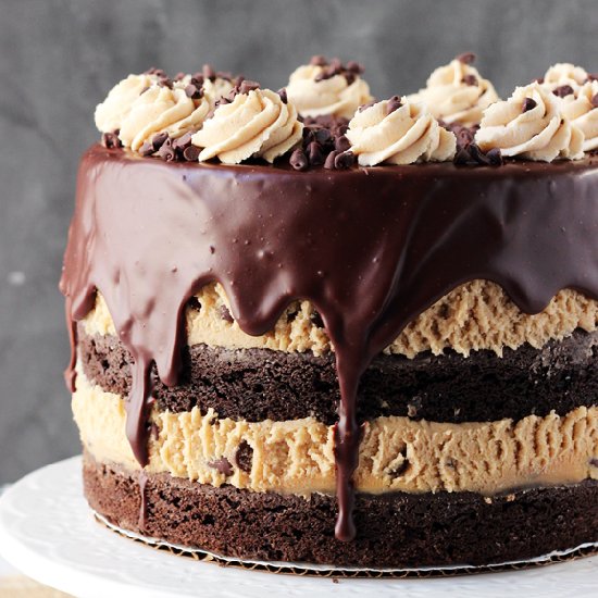 Cookie Dough Brownie Layer Cake