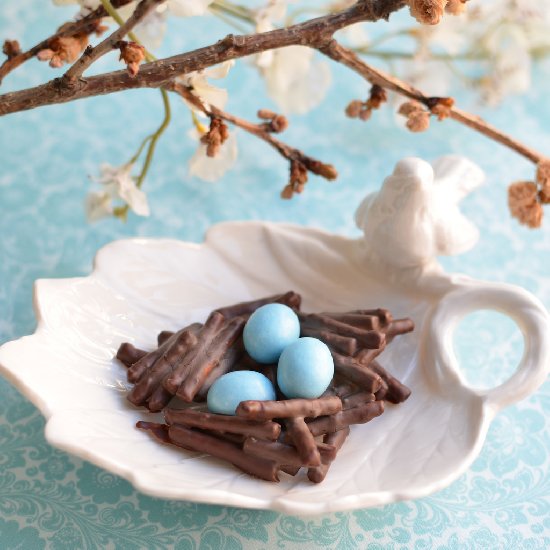 Chocolate Pretzel Nests