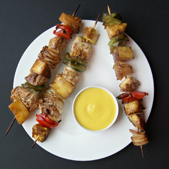 Pineapple Mango Chicken Kabobs