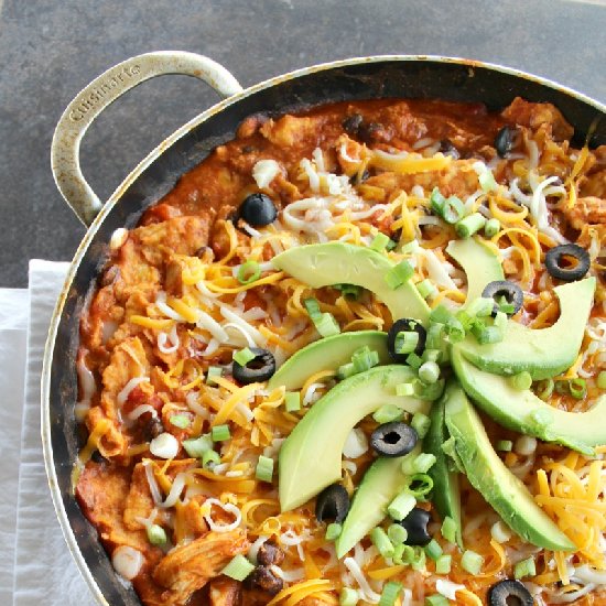 Chicken Enchiladas In A Skillet