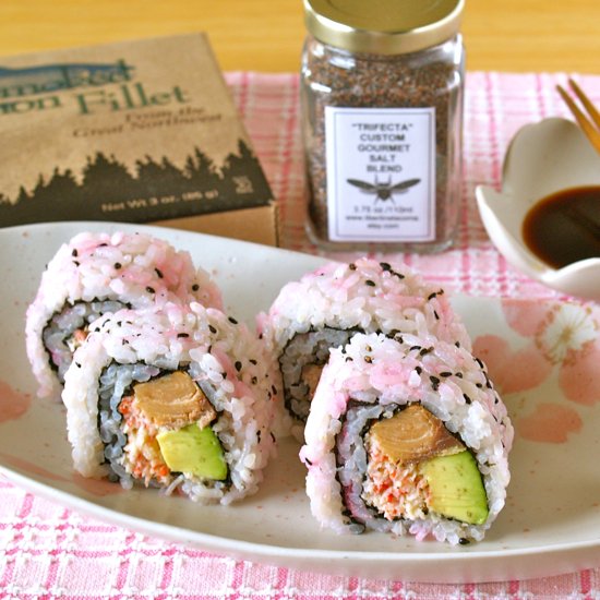 Salmon and Avocado Sushi Rolls