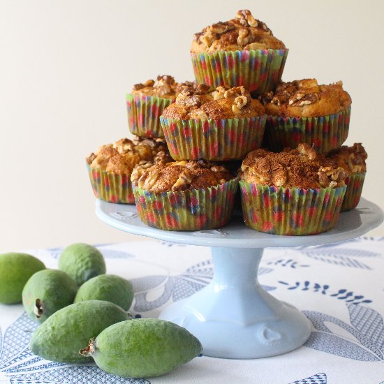 Feijoa, Walnut & Cinnamon Muffins