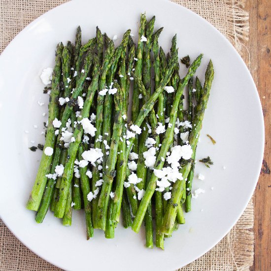 Thyme & Feta Roasted Asparagus