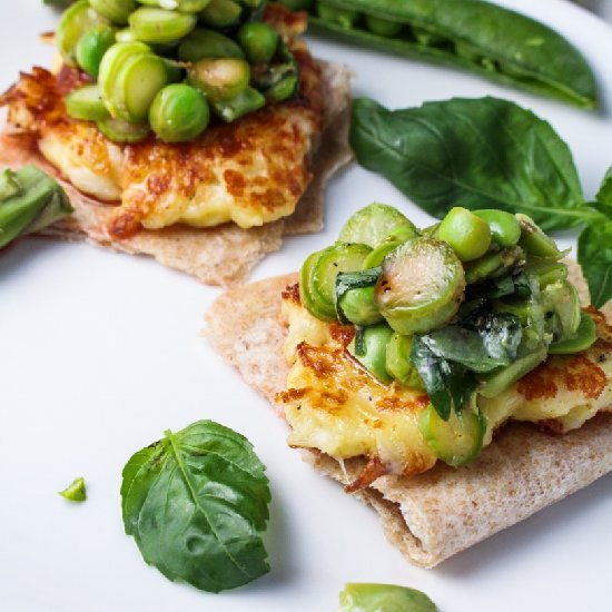 Fried Halloumi with Spring Veggies