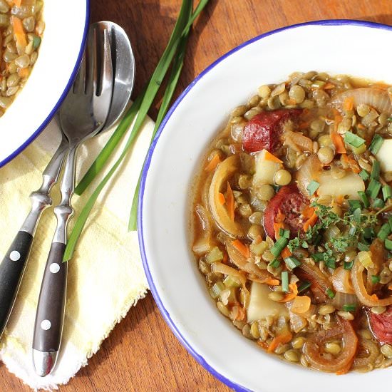 German Sweet & Sour Lentil Stew