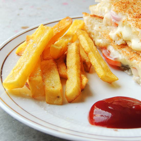 Homemade Fries With Grilled Cheese