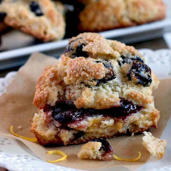 Sour Lemon Cherry Scones