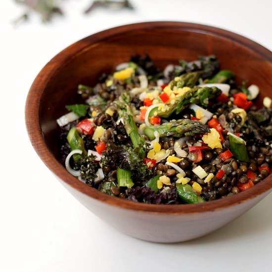 Black Lentil Salad with Asparagus