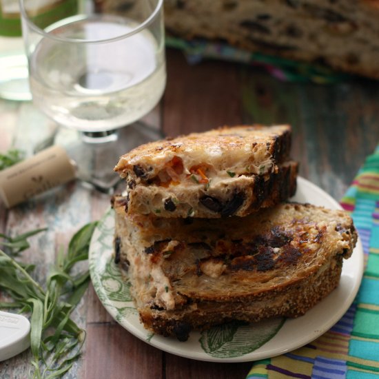 Grilled Goat Cheese on Olive Bread