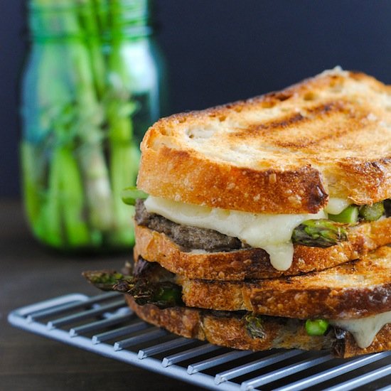 Mushroom & Asparagus Grilled Cheese