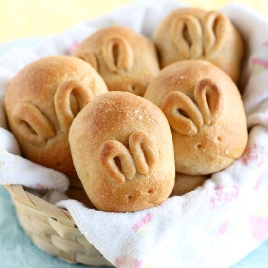 Fluffy Whole Wheat Bunny Rolls