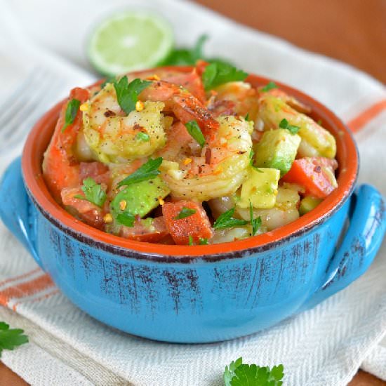 Honey Lime Shrimp and Avocado Salad