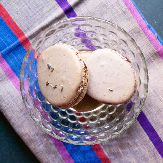 Lavender French macarons