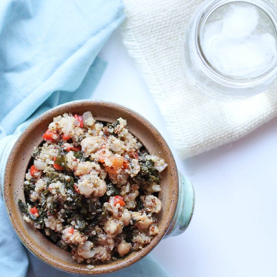 Quinoa, Kale + Chickpea Bake