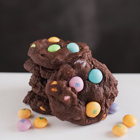 Chocolate Cookies with Easter M&M’s