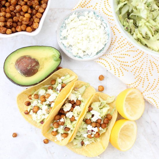 Tacos with Chickpeas & Avocado Slaw