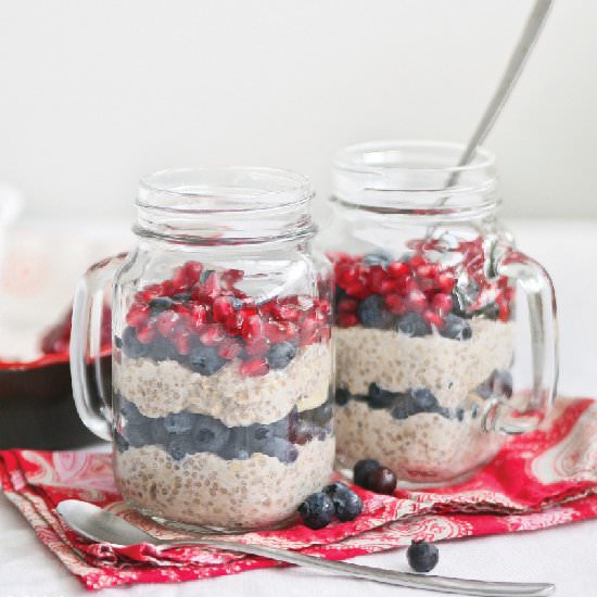 Blueberry + Pom Breakfast Parfaits