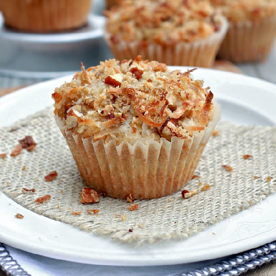 Pineapple Banana Coconut Muffins