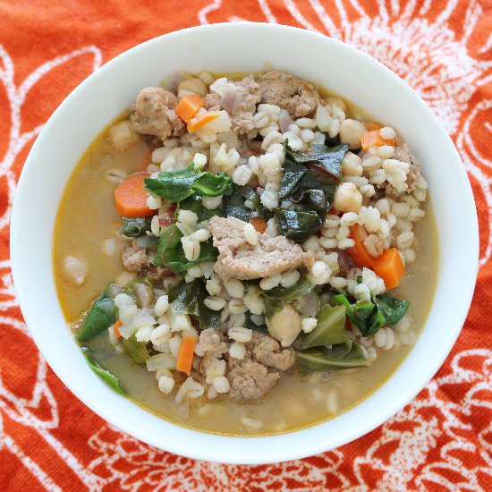 Barley & Turkey Sausage Veggie Soup