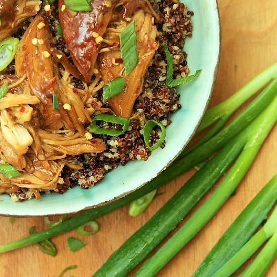 Sticky Crock Pot Chicken and Quinoa