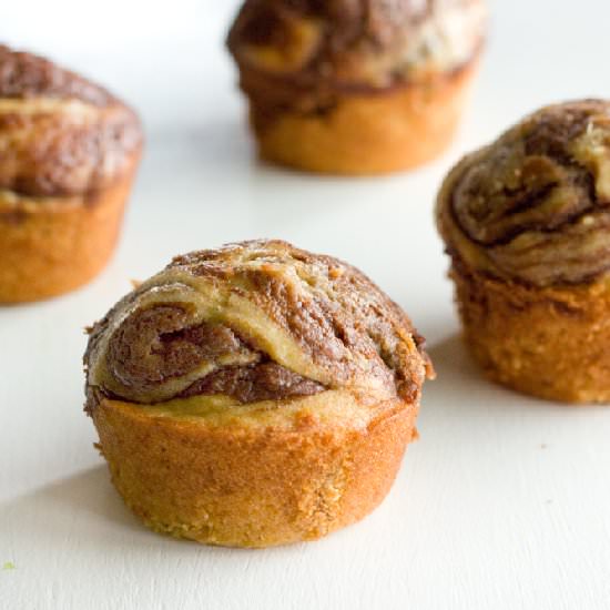 Chocolate Banana Swirl Muffins