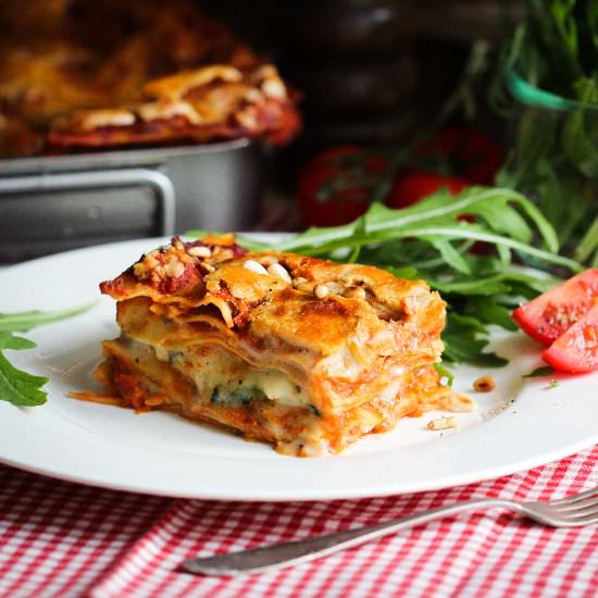 Fabulous creamy vegan lasagna