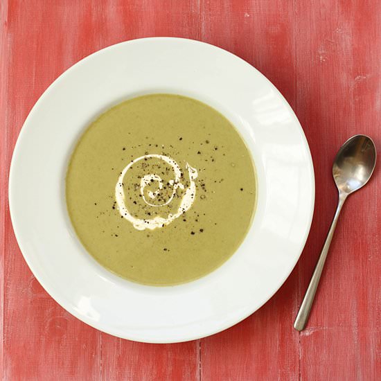 Potato, leek & spinach soup