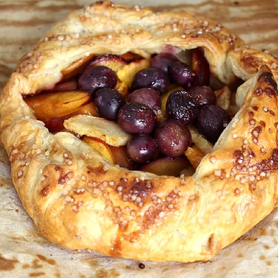 Rustic Apple Nectarine & Grape Tart