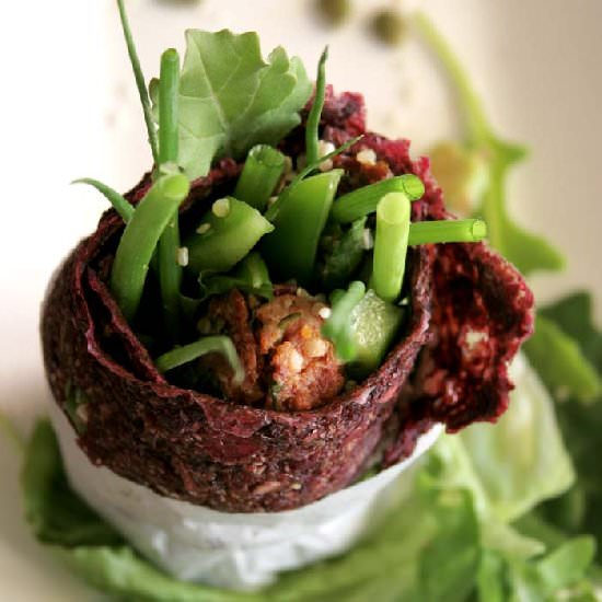 Beetroot celery wrap