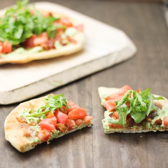 BLT Flatbread with Avocado Crema